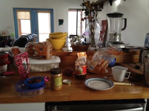kitchen while making lunch
